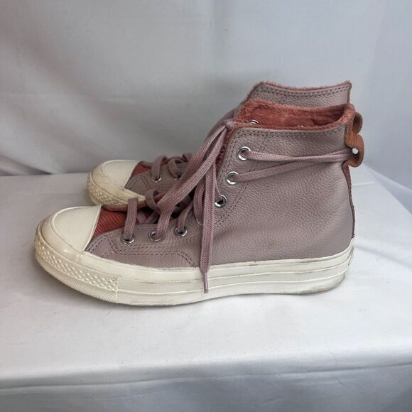 Converse Chuck Taylor Pink Leather Faux Fur Lined High Top Counter Climate 6.5 - Picture 4 of 10